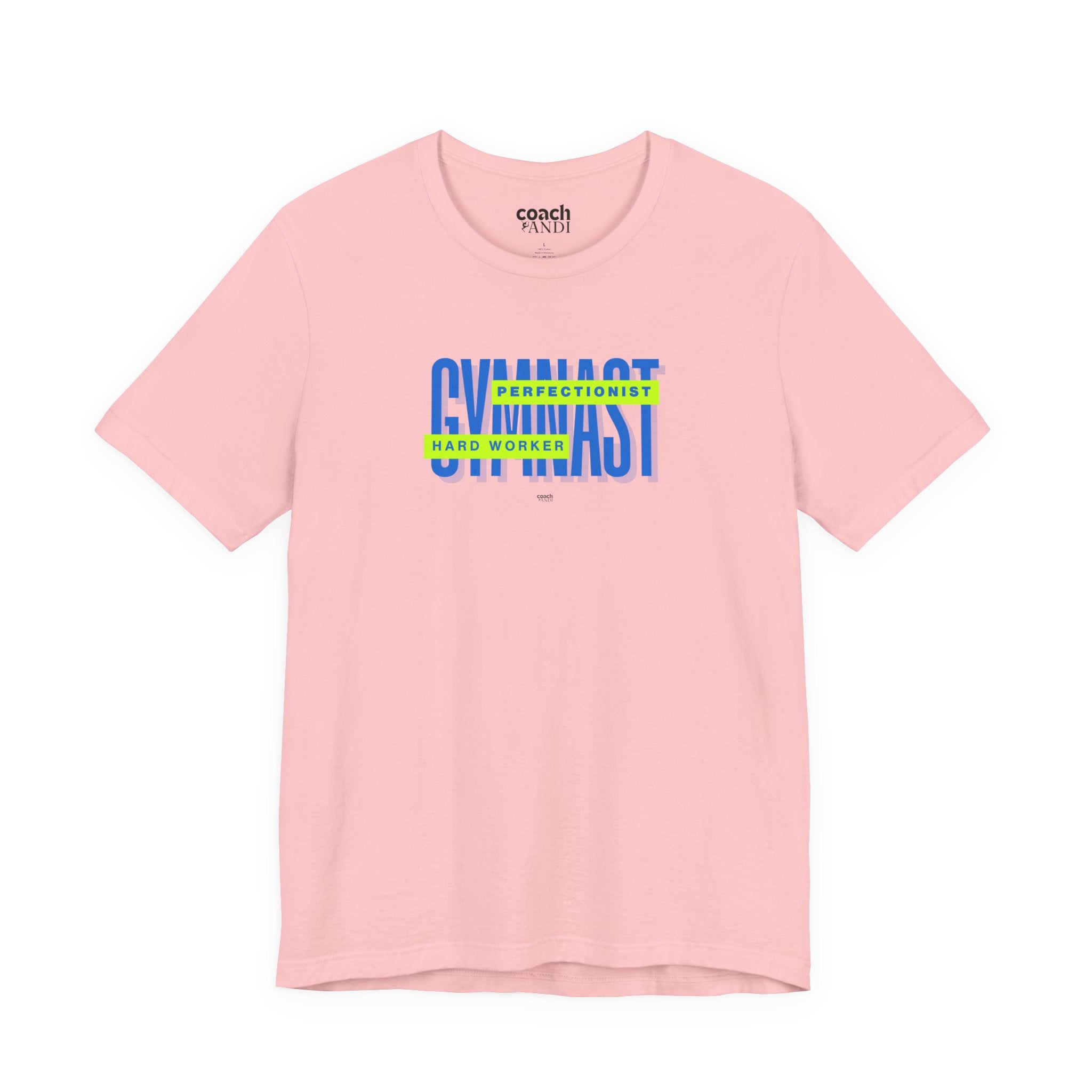 Gymnast Hard Worker Tshirt - Lime/Blue (Adult)