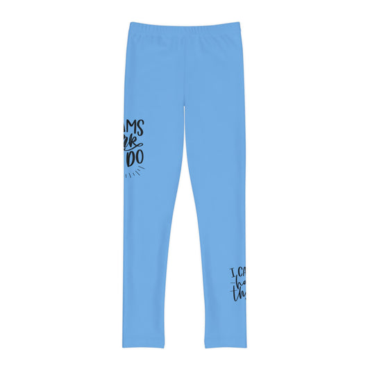 Dreams Dont Work Hard, You Do- Lt Blue (Youth Full-Length Leggings (AOP)