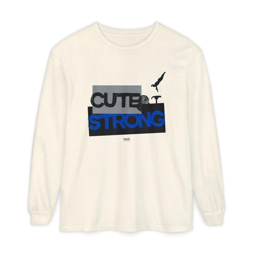 Cute & Strong - Blue/Black (Adult Long Sleeve Shirt)