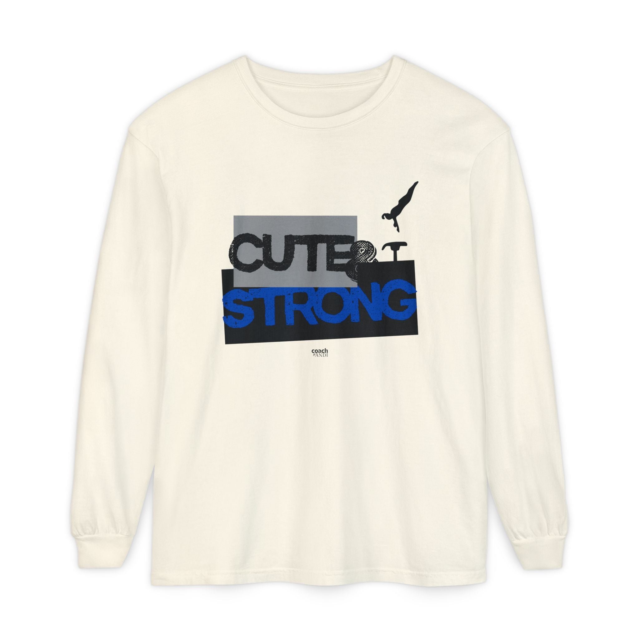Cute & Strong - Blue/Black (Adult Long Sleeve Shirt)