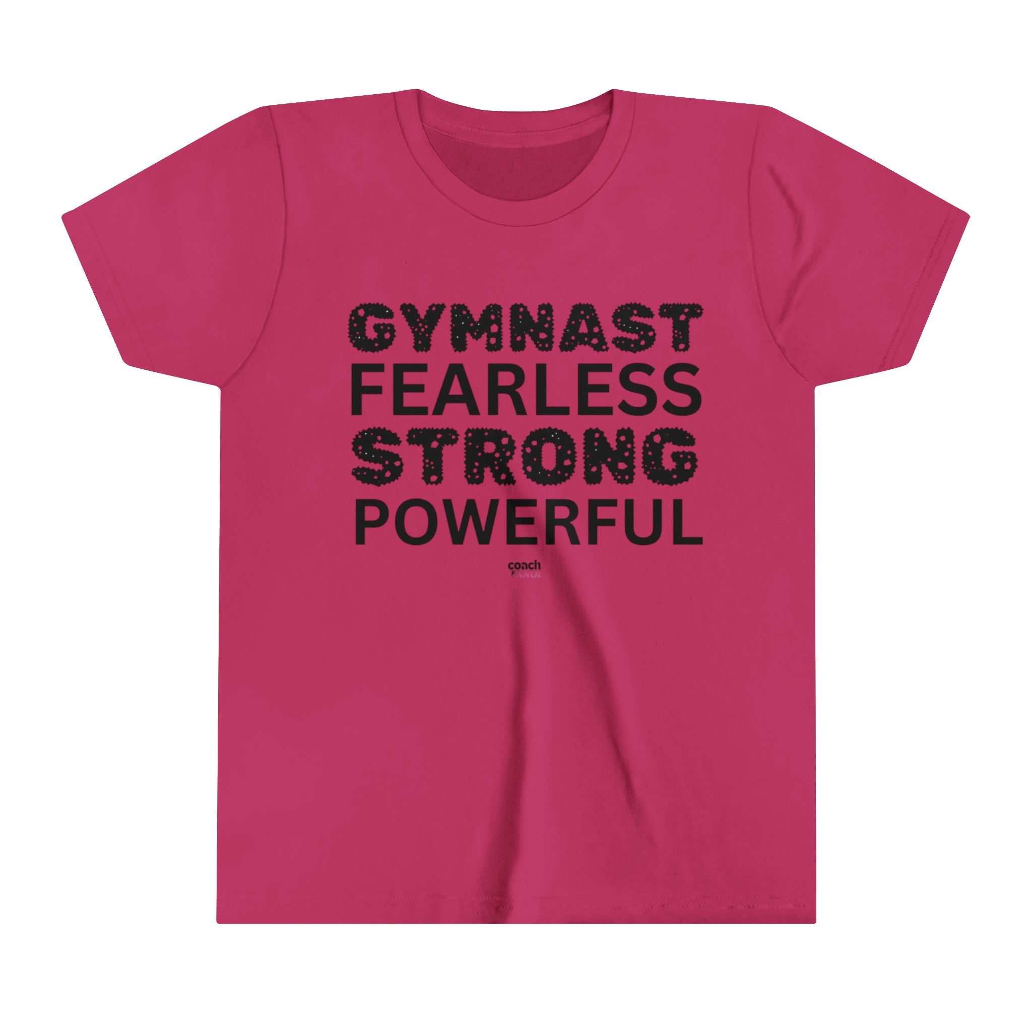 Fearless, Strong, Powerful Gymnast (Youth Short Sleeve Tee)