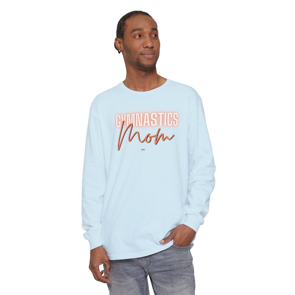 Glow Gym Mom Long Sleeve Shirt - Orange/Blue (Adult)