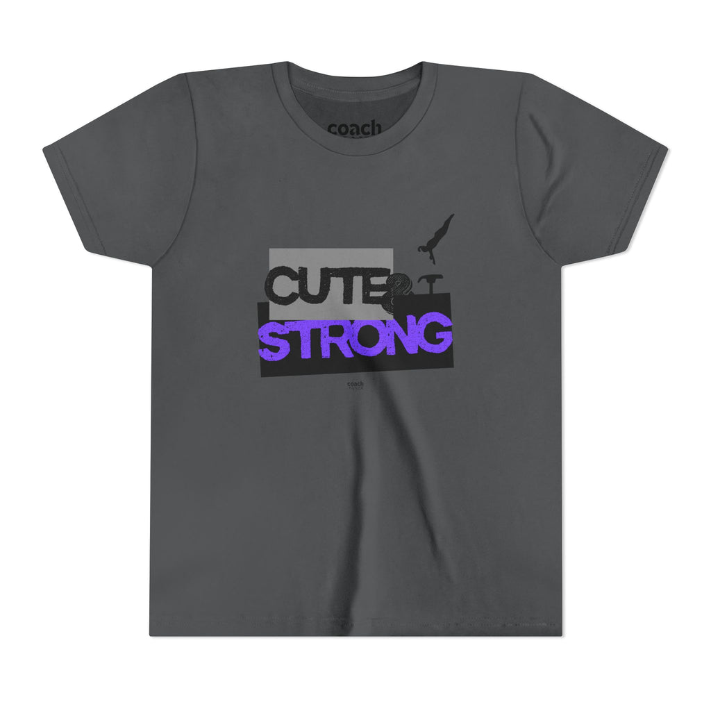 Cute & Strong Youth Short Sleeve Tee - Purple/Black