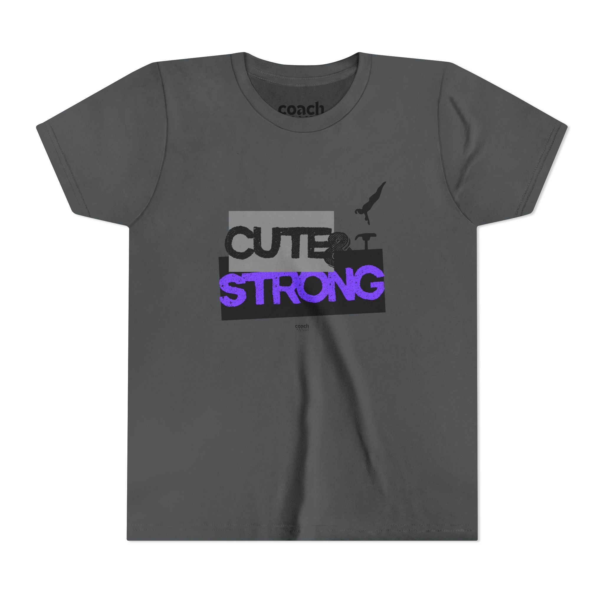 Cute & Strong Youth Short Sleeve Tee - Purple/Black