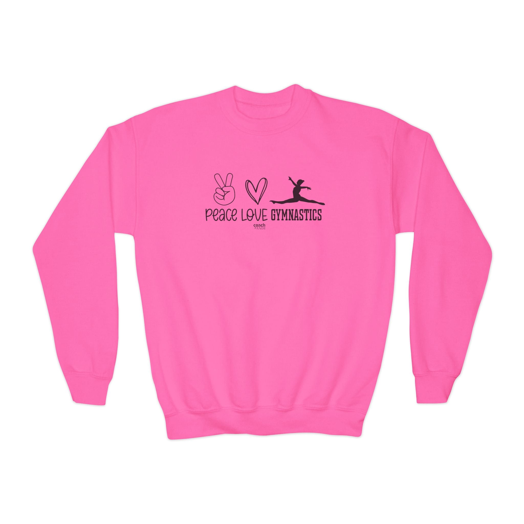 Peace, Love, Gymnastics (Youth Crewneck Sweatshirt)