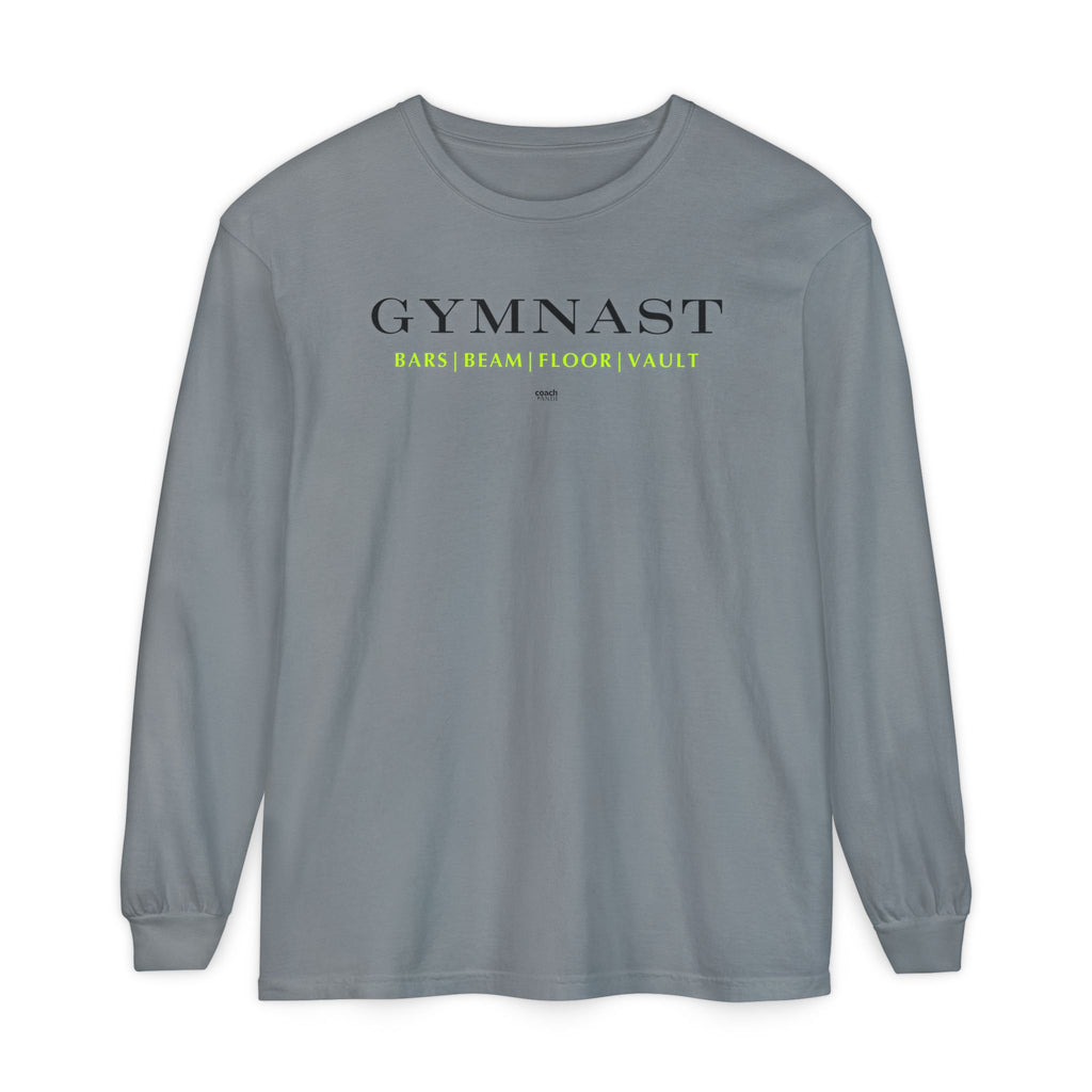 GYMNAST (Bars Beam Floor Vault) Long Sleeve Shirt - Lime (Adult )