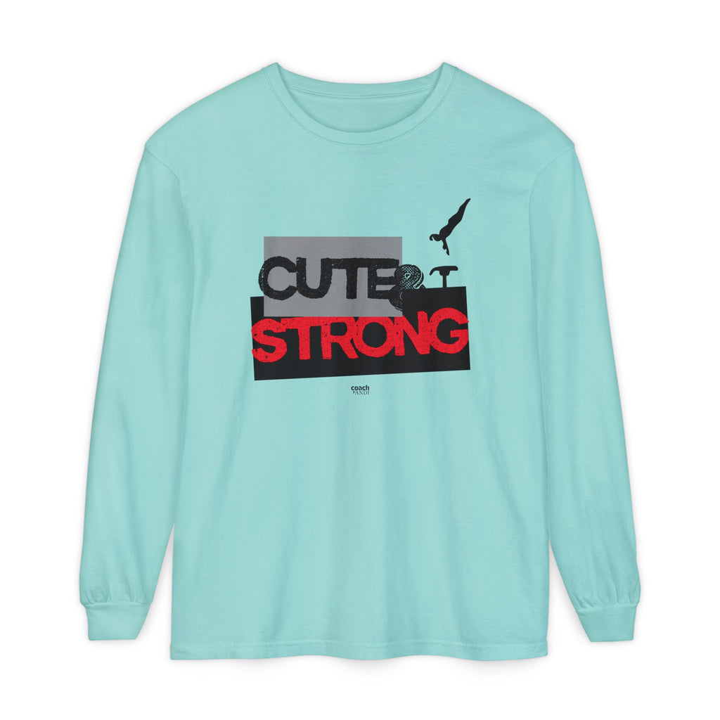 Cute & Strong - Red/Black (Adult Long Sleeve Shirt)