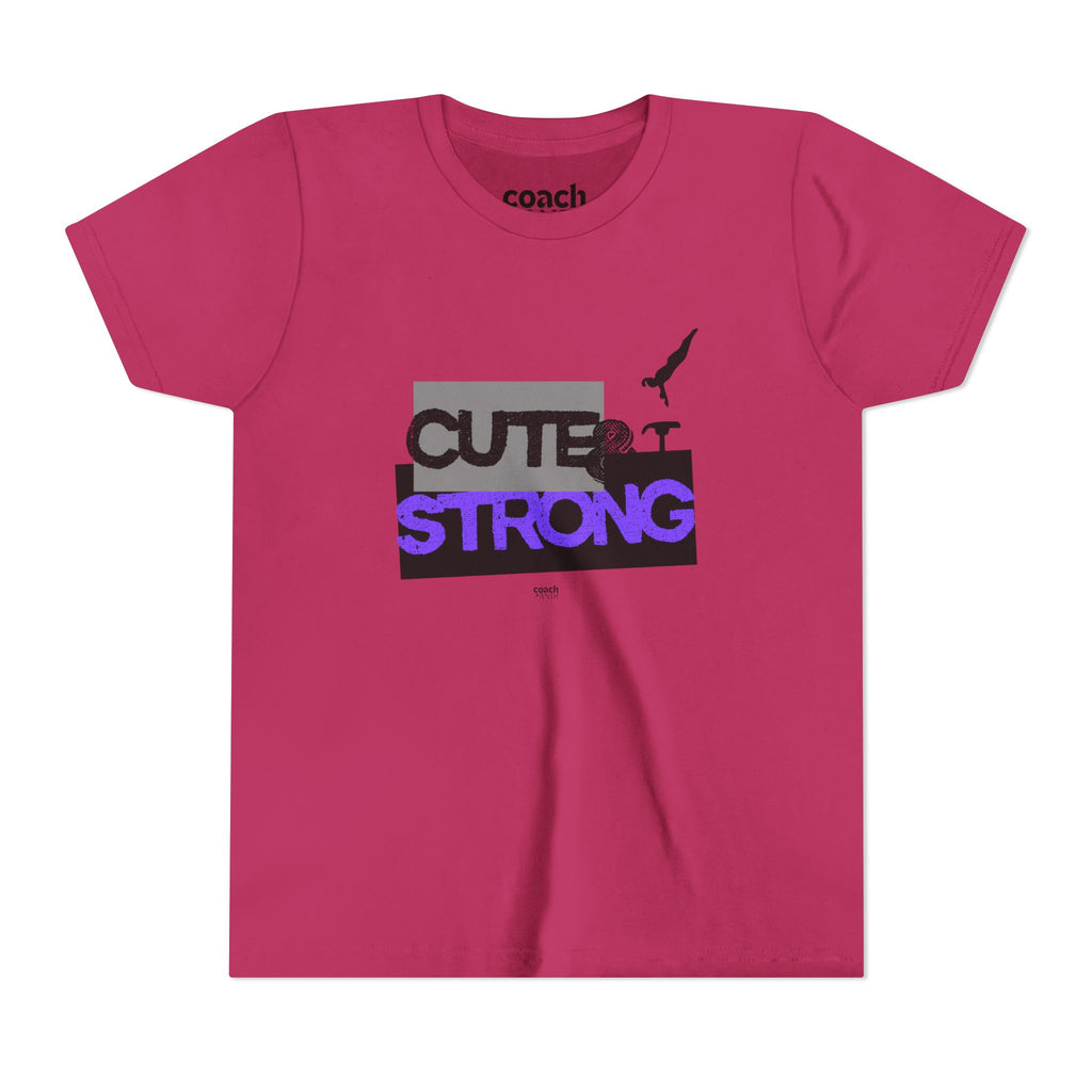 Cute & Strong Youth Short Sleeve Tee - Purple/Black