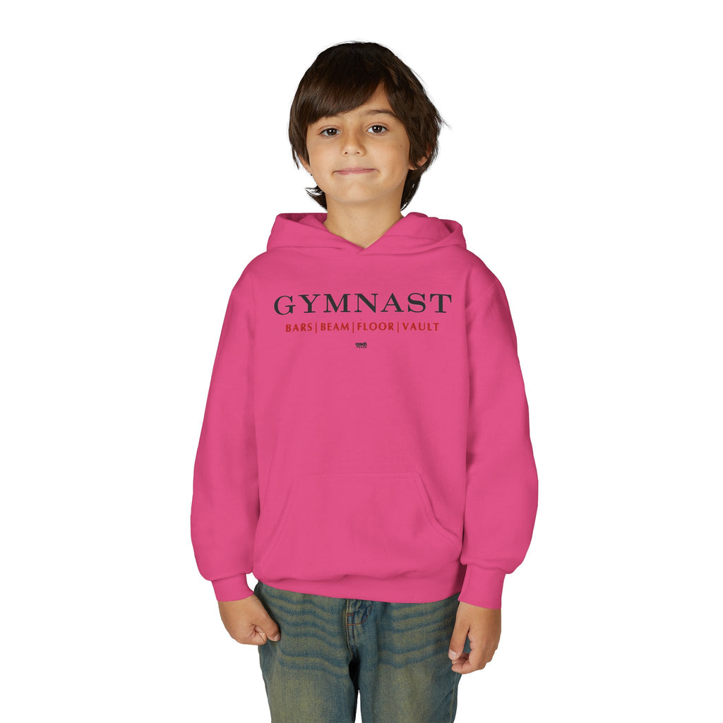 GYMNAST (Bars Beam Floor Vault) Hoodie - Red (Youth)