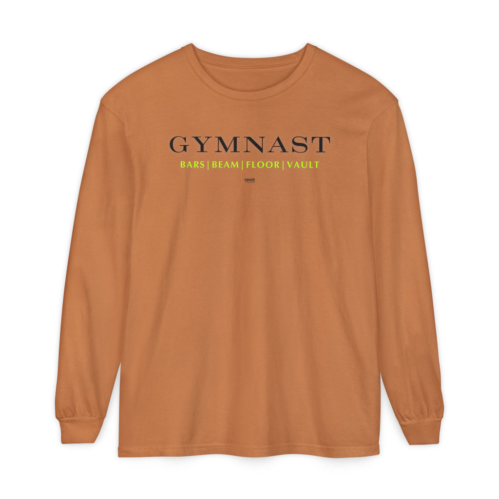GYMNAST (Bars Beam Floor Vault) Long Sleeve Shirt - Lime (Adult )
