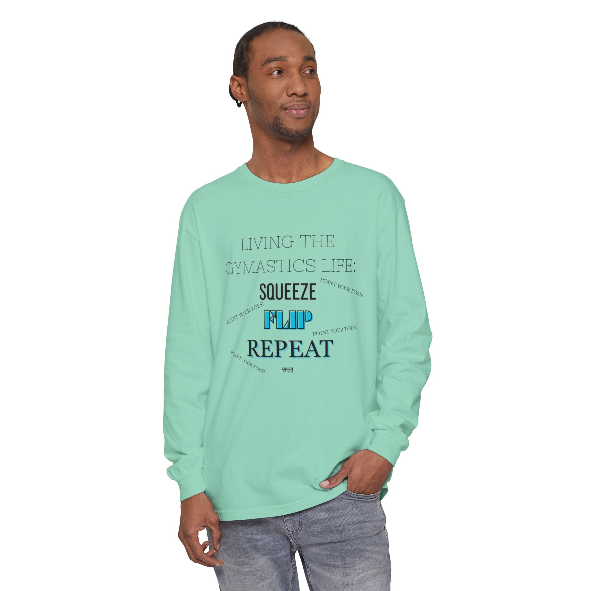 Squeeze Flip Repeat -Teal (Adult Longsleeve Shirt)