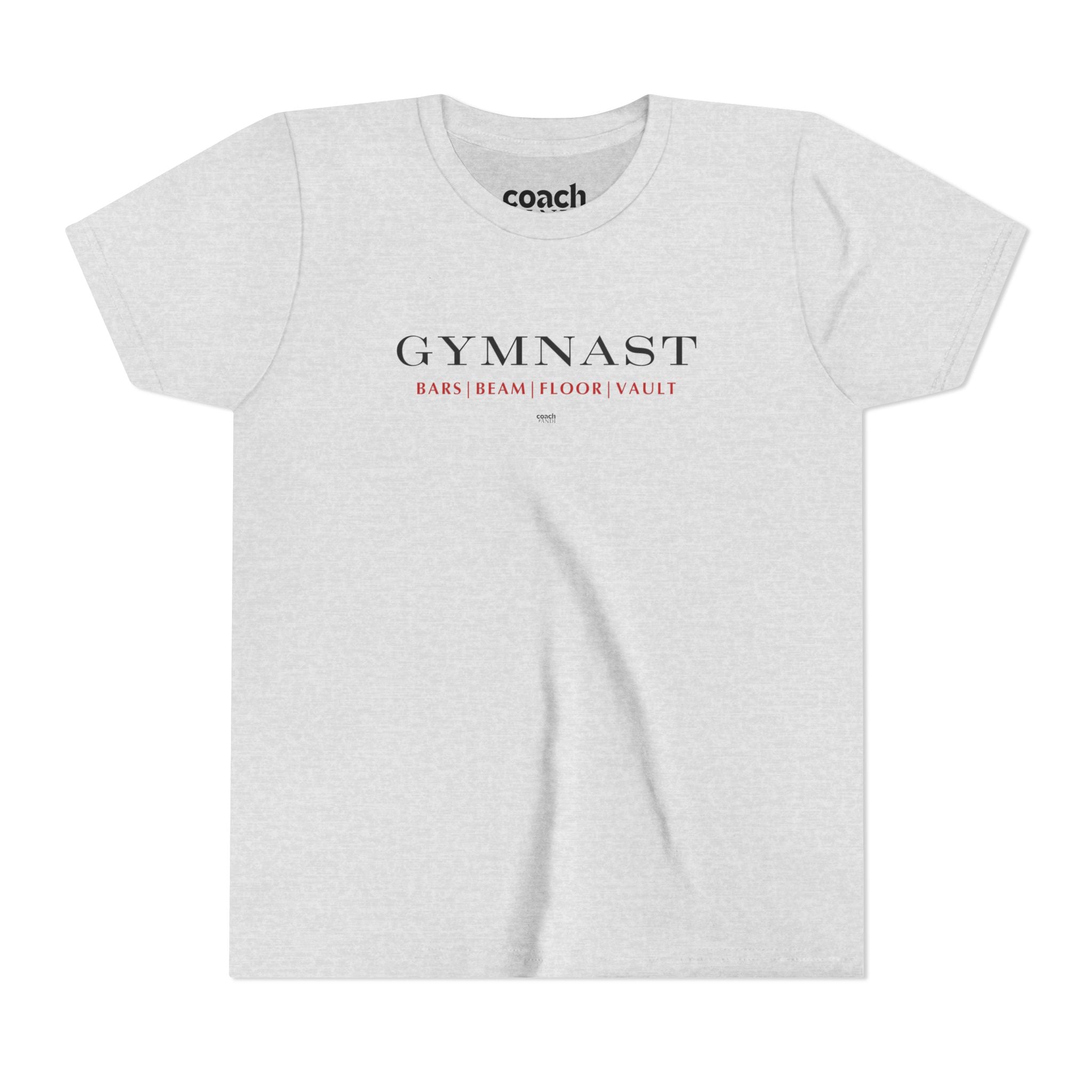GYMNAST (Bars Beam Floor Vault) Short Sleeve Tee - Red (Youth)