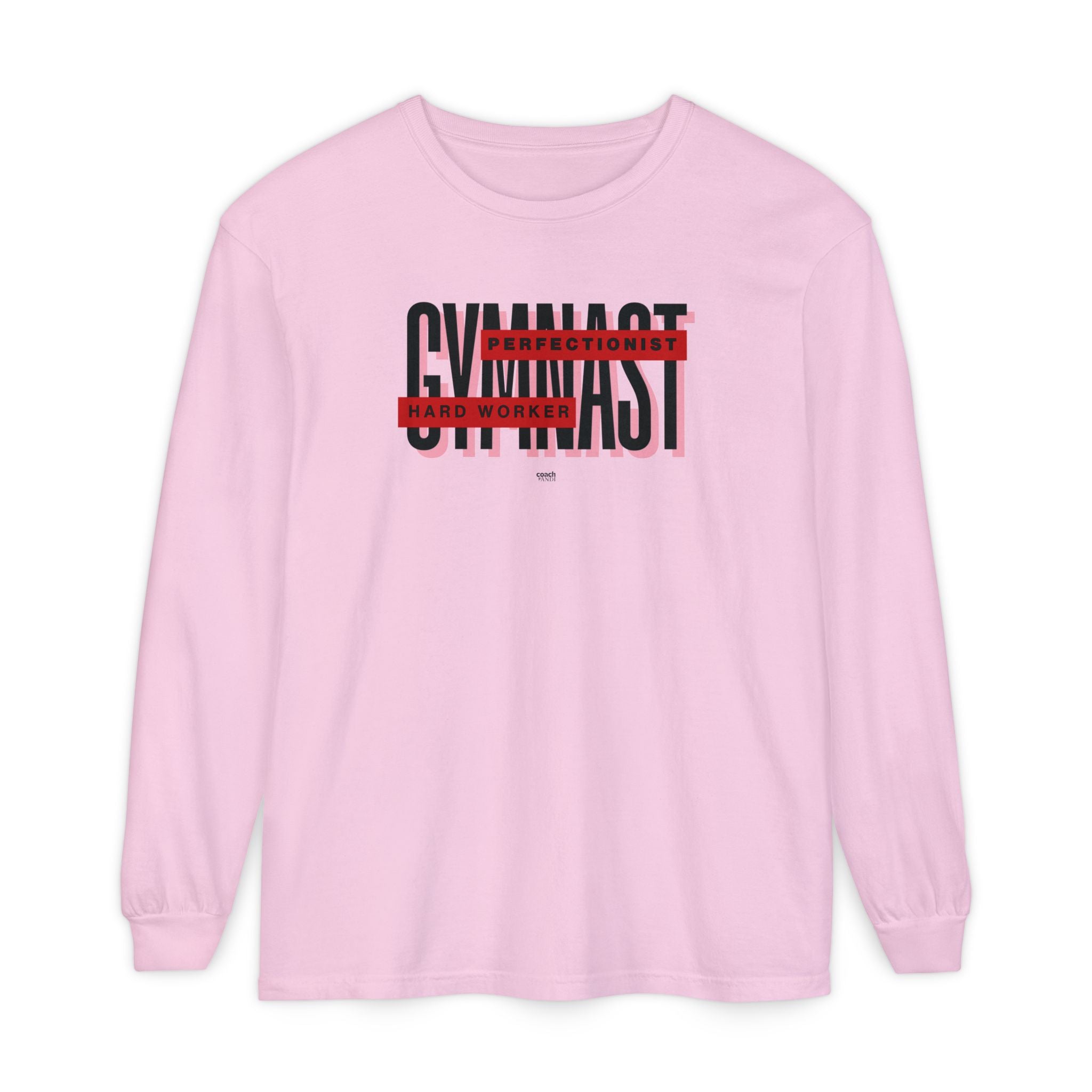 Gymnast Hard Worker Long Sleeve Shirt - Red (Adult)