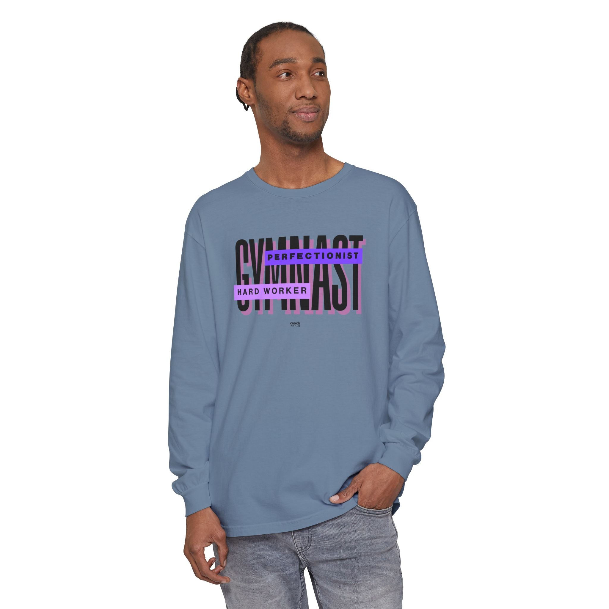 Gymnast Hard Worker Long Sleeve Shirt - Purple (Adult)