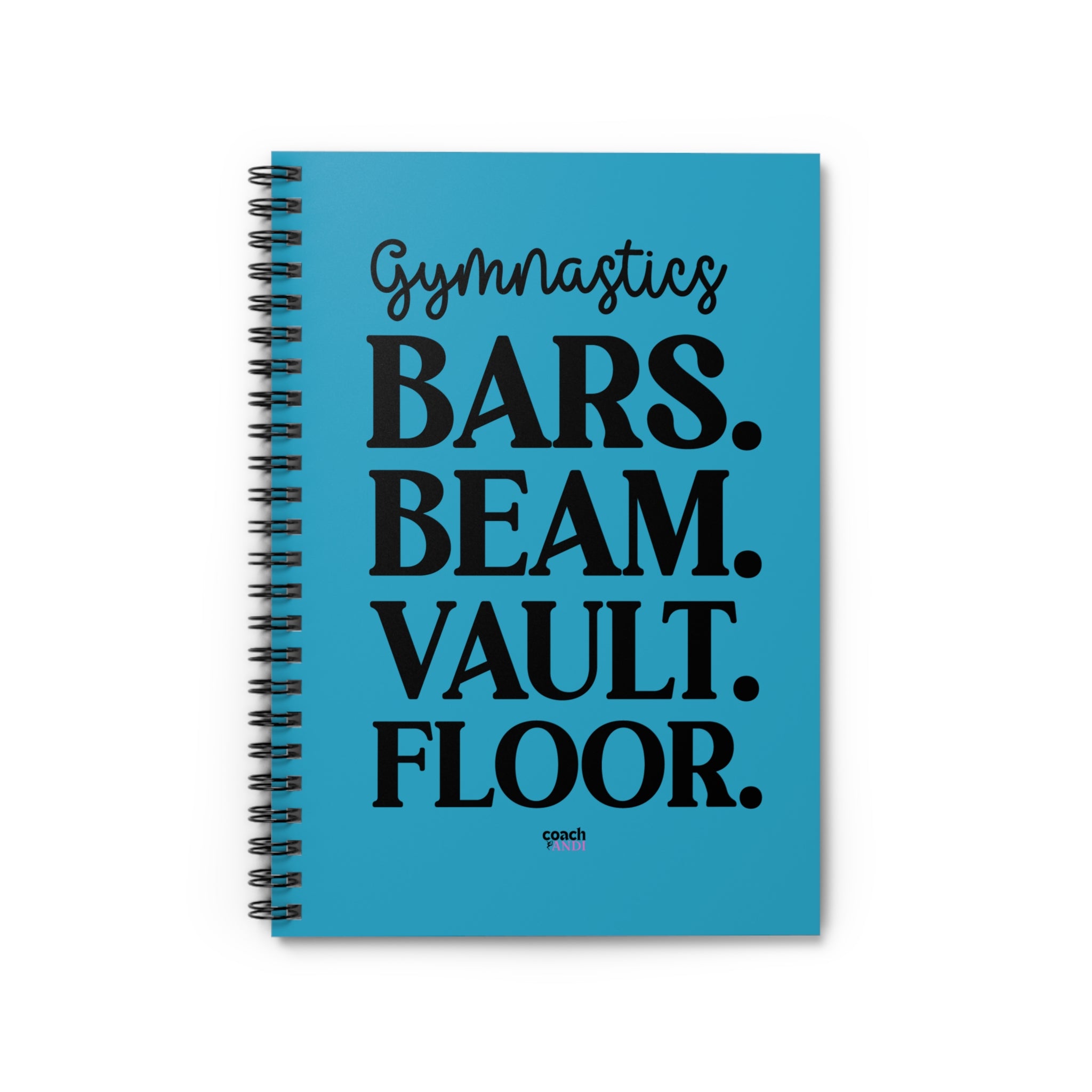 Gymnastics Events-Turquoise (Spiral Notebook - Ruled Line)