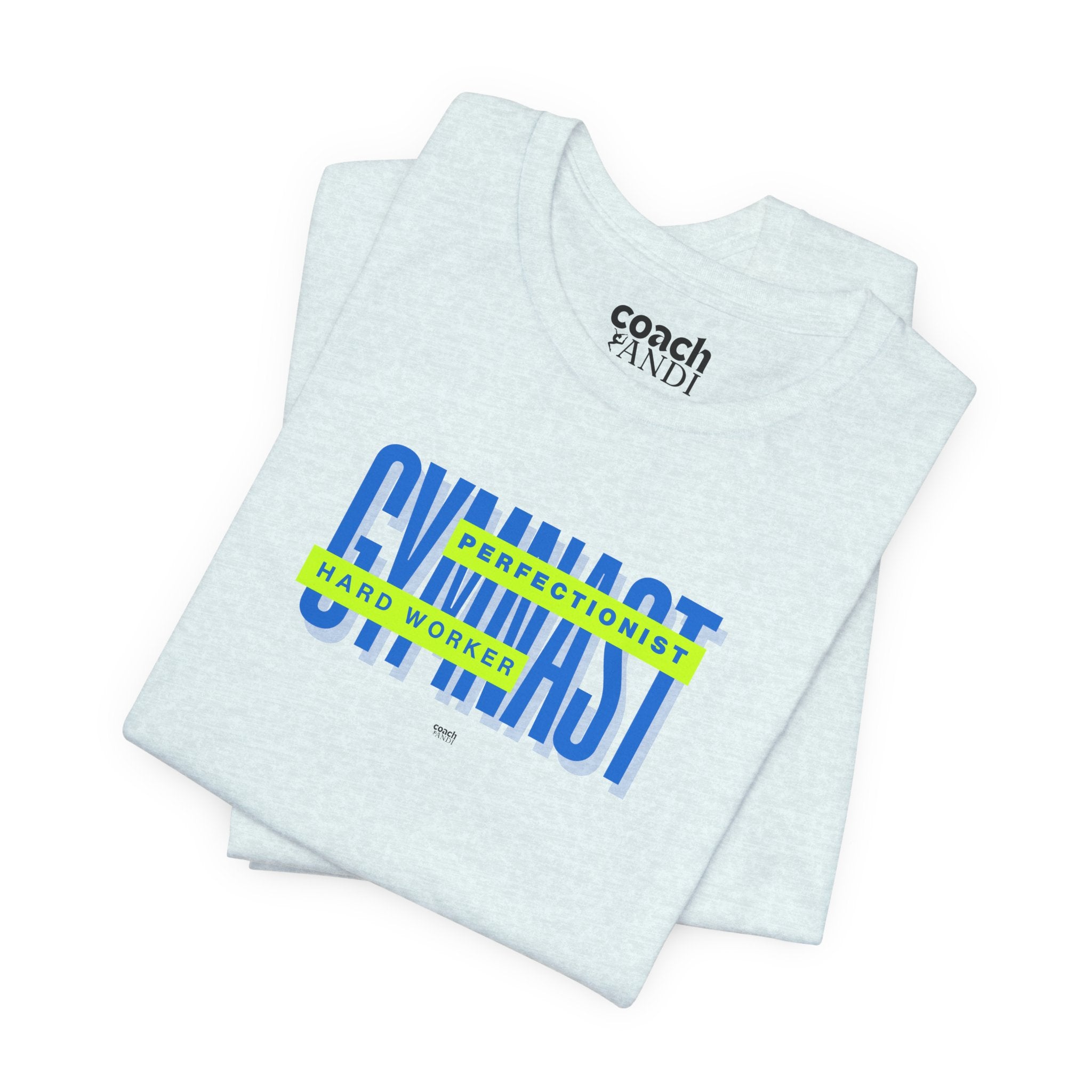 Gymnast Hard Worker Tshirt - Lime/Blue (Adult)