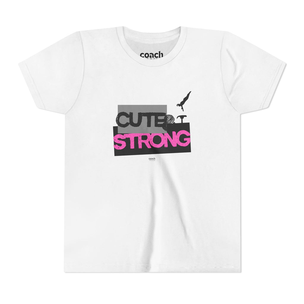Cute & Strong Youth Short Sleeve Tee - Pink/Black