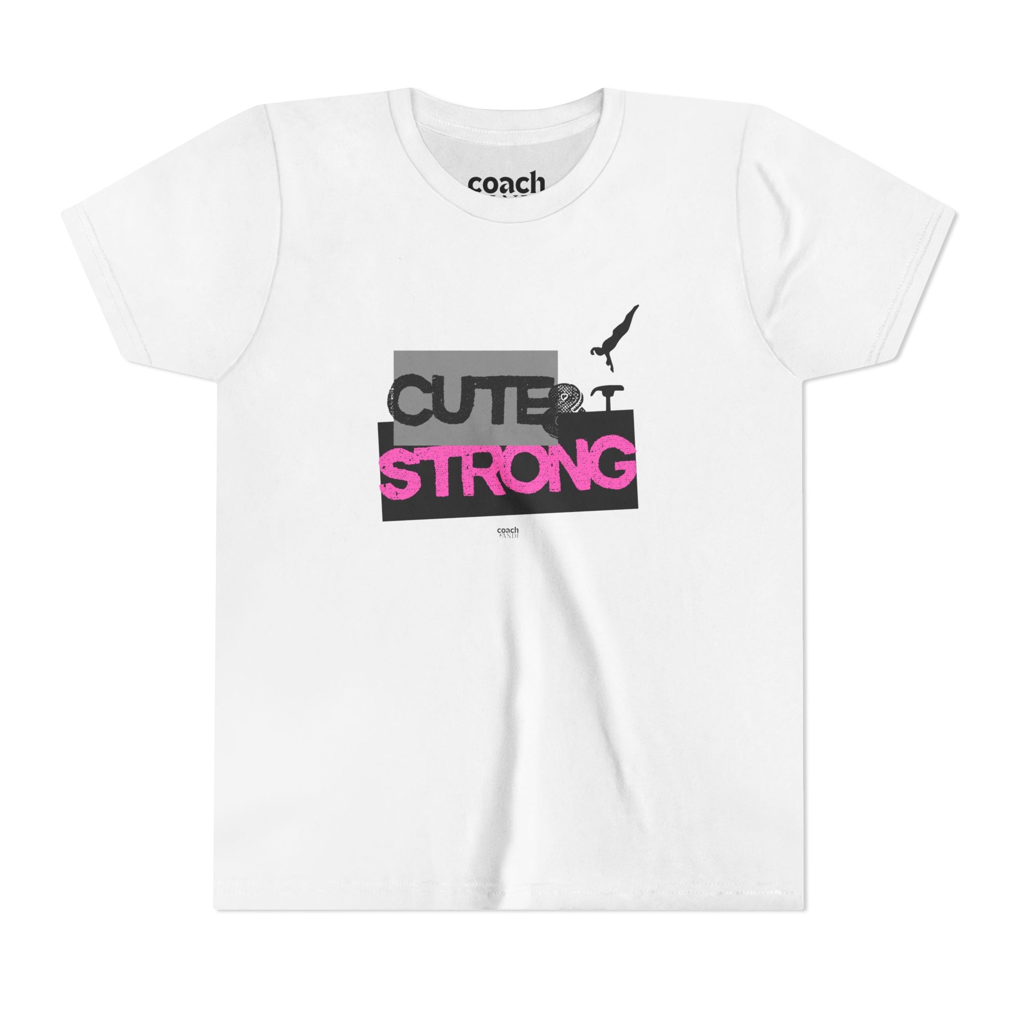 Cute & Strong Youth Short Sleeve Tee - Pink/Black