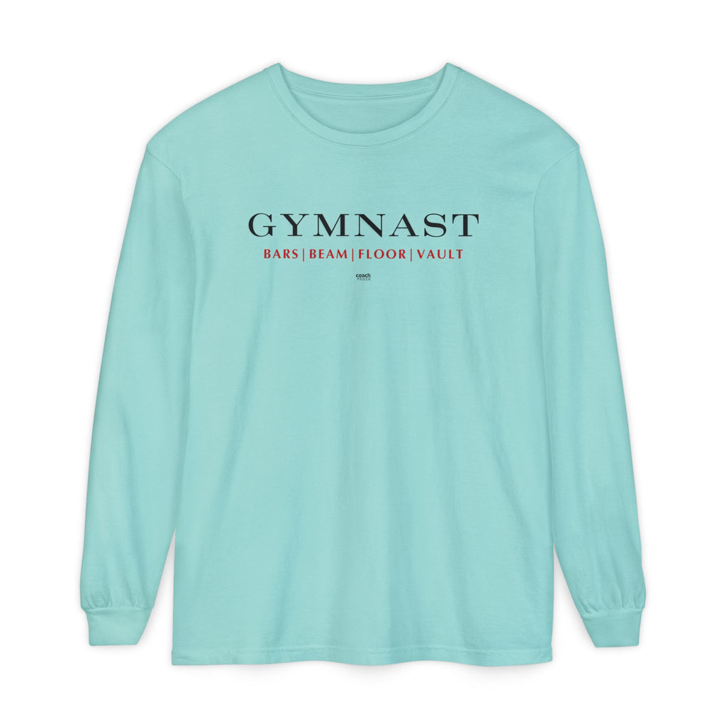 GYMNAST (Bars Beam Floor Vault) Long Sleeve Shirt - Red (Adult )