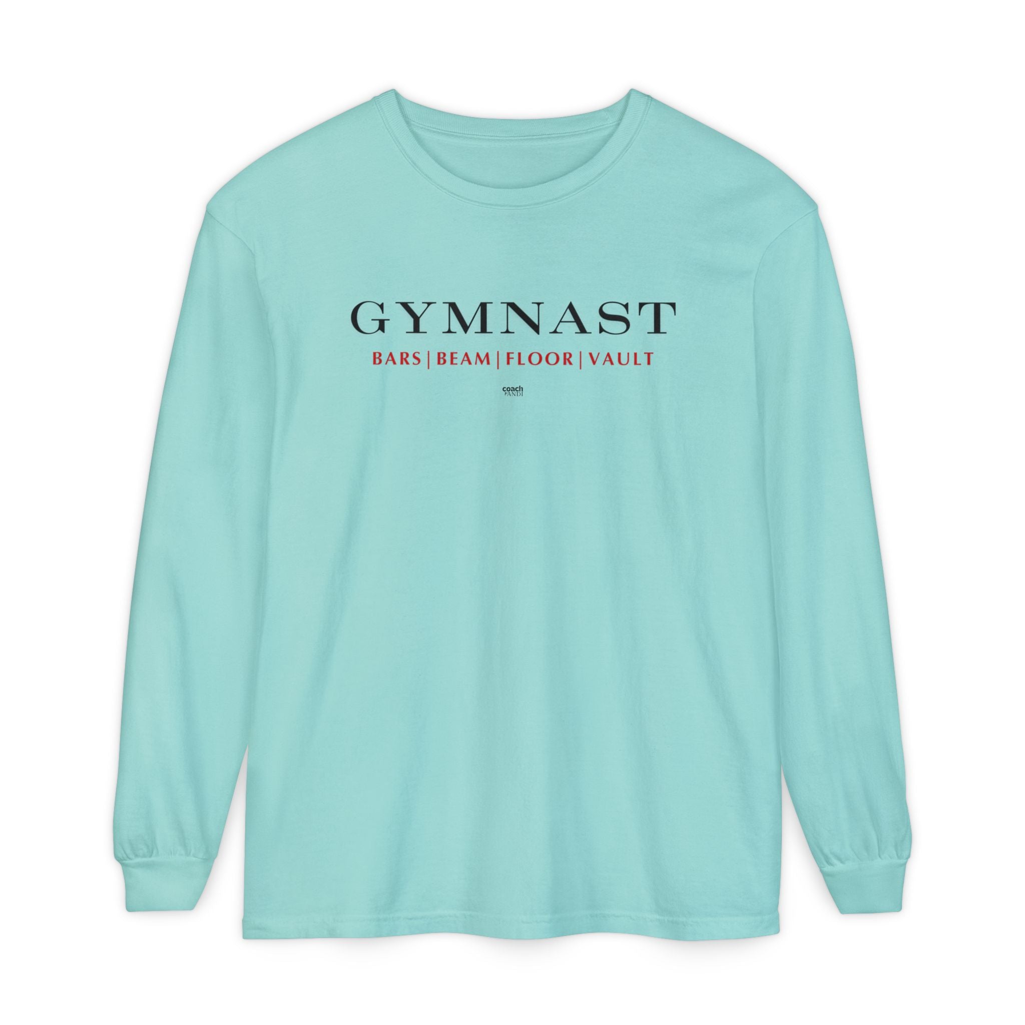 GYMNAST (Bars Beam Floor Vault) Long Sleeve Shirt - Red (Adult )