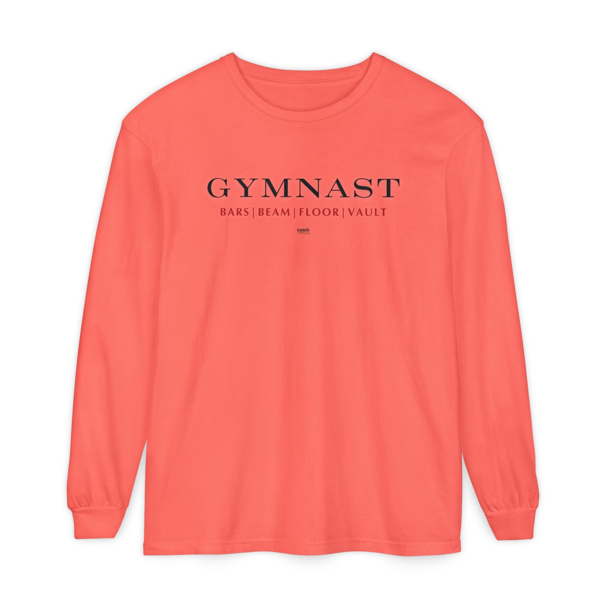 GYMNAST (Bars Beam Floor Vault) Long Sleeve Shirt - Red (Adult )