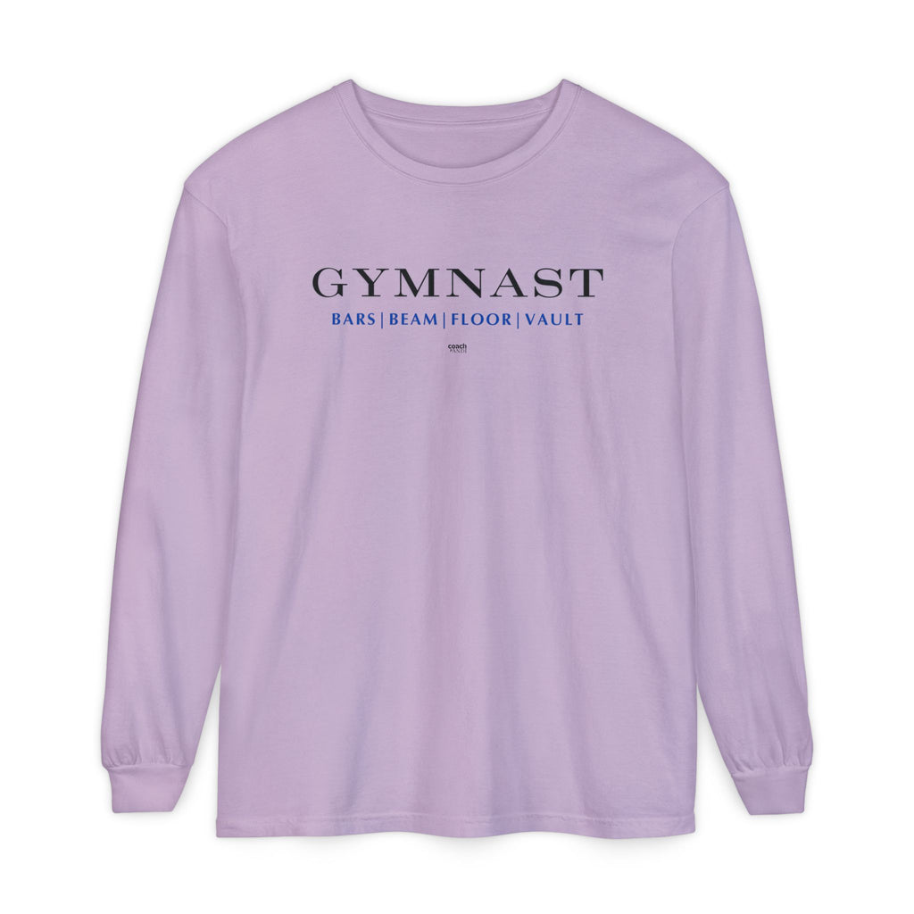 GYMNAST (Bars Beam Floor Vault) Long Sleeve Shirt - Blue (Adult )