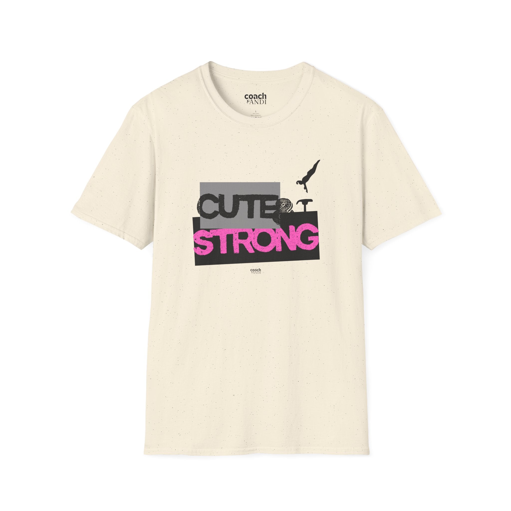 Cute & Strong Tshirt - Pink/Black (Adult)