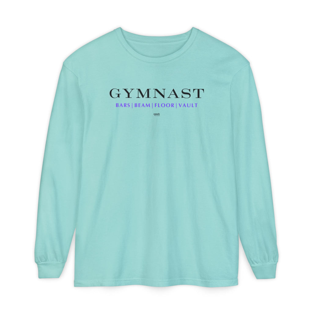 GYMNAST (Bars Beam Floor Vault) Long Sleeve Shirt - Purple (Adult)