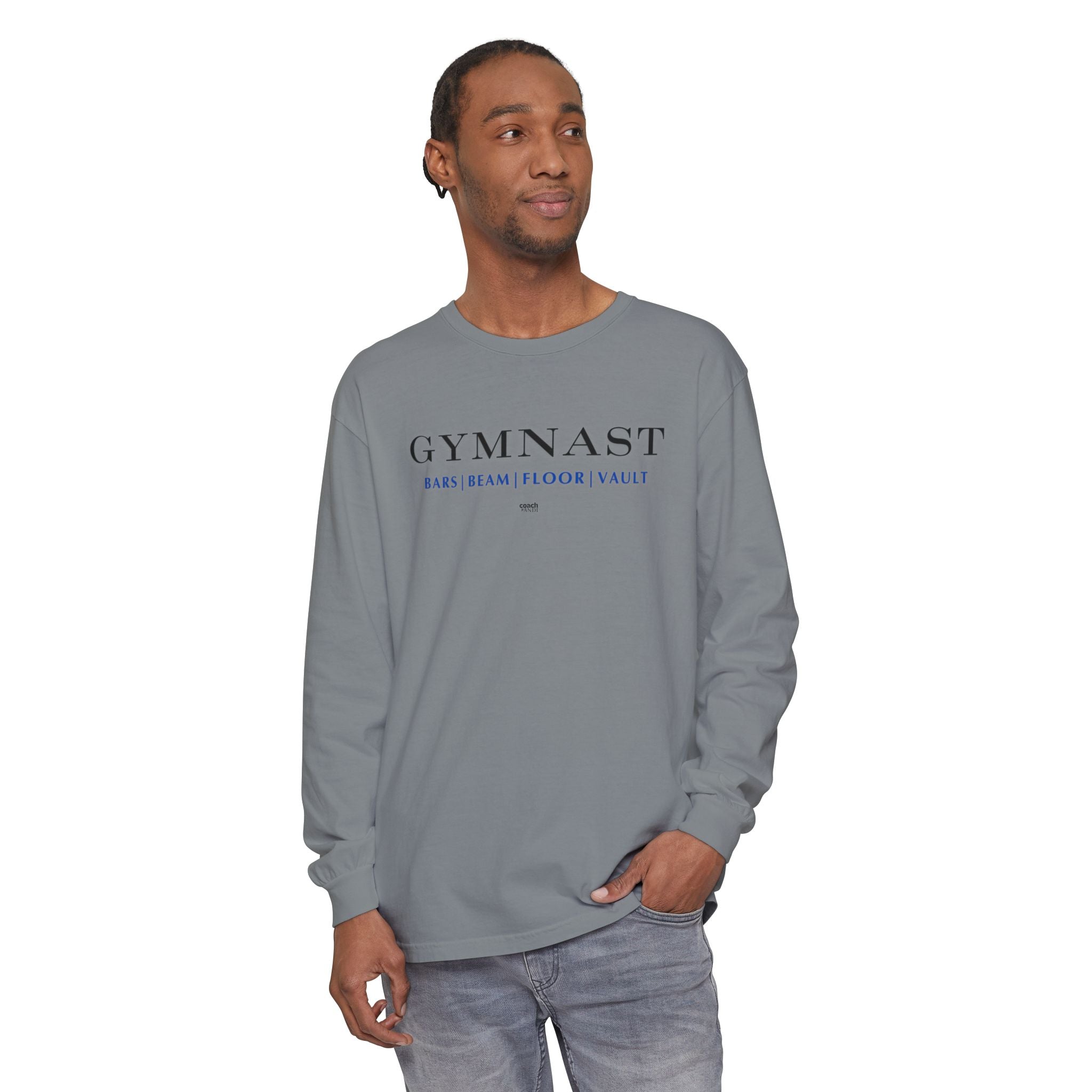 GYMNAST (Bars Beam Floor Vault) Long Sleeve Shirt - Blue (Adult )