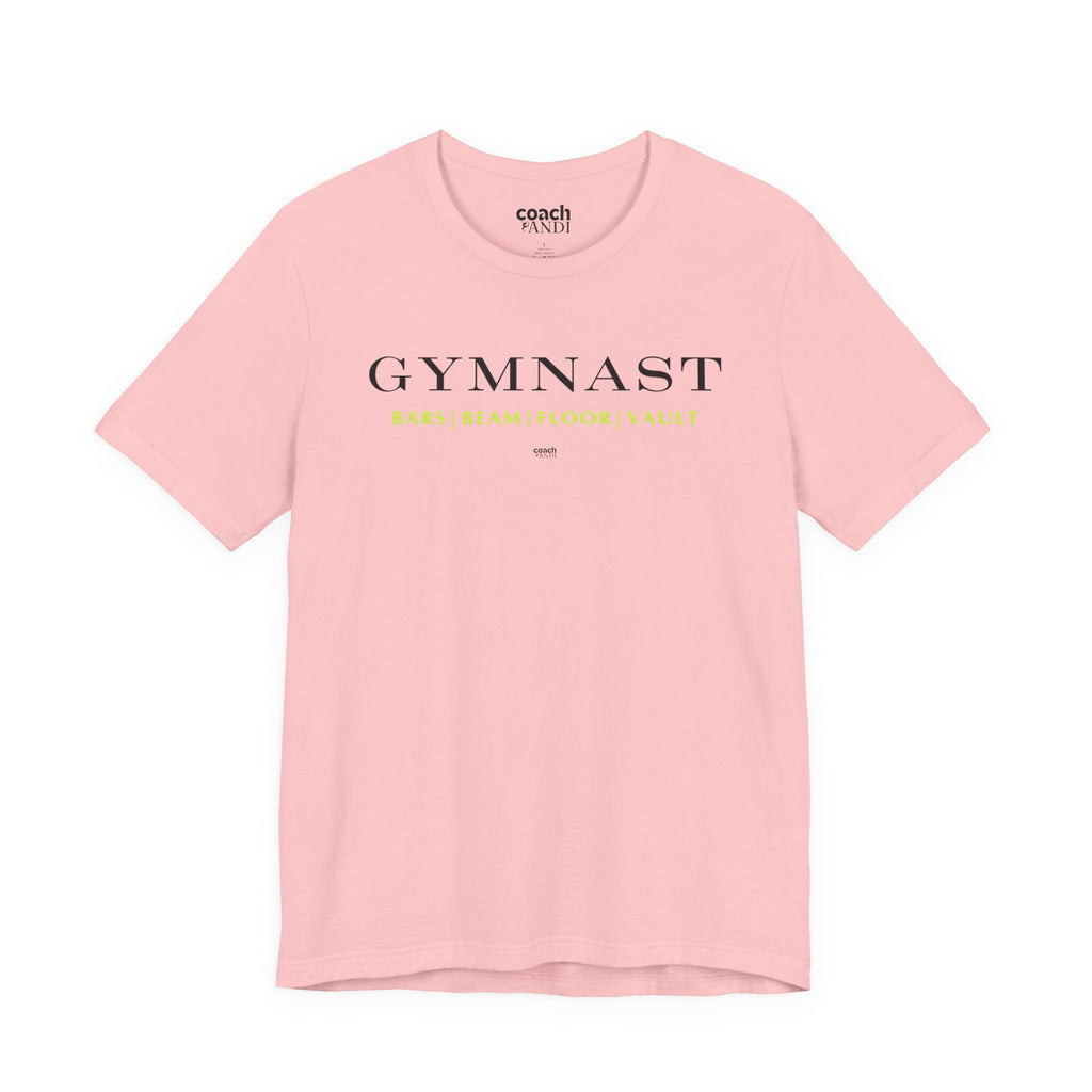GYMNAST (Bars Beam Floor Vault) Tshirt - Lime (Adult)