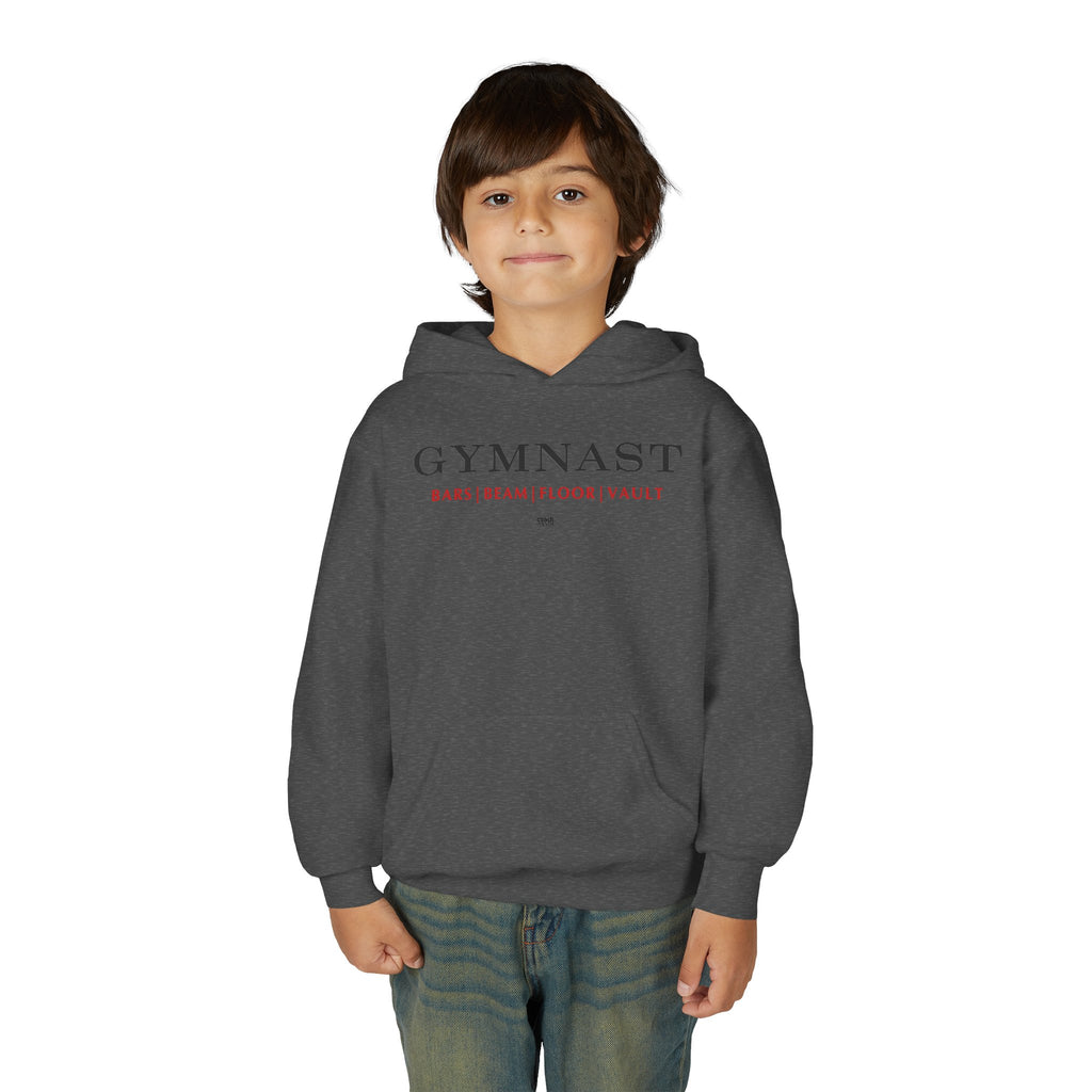 GYMNAST (Bars Beam Floor Vault) Hoodie - Red (Youth)