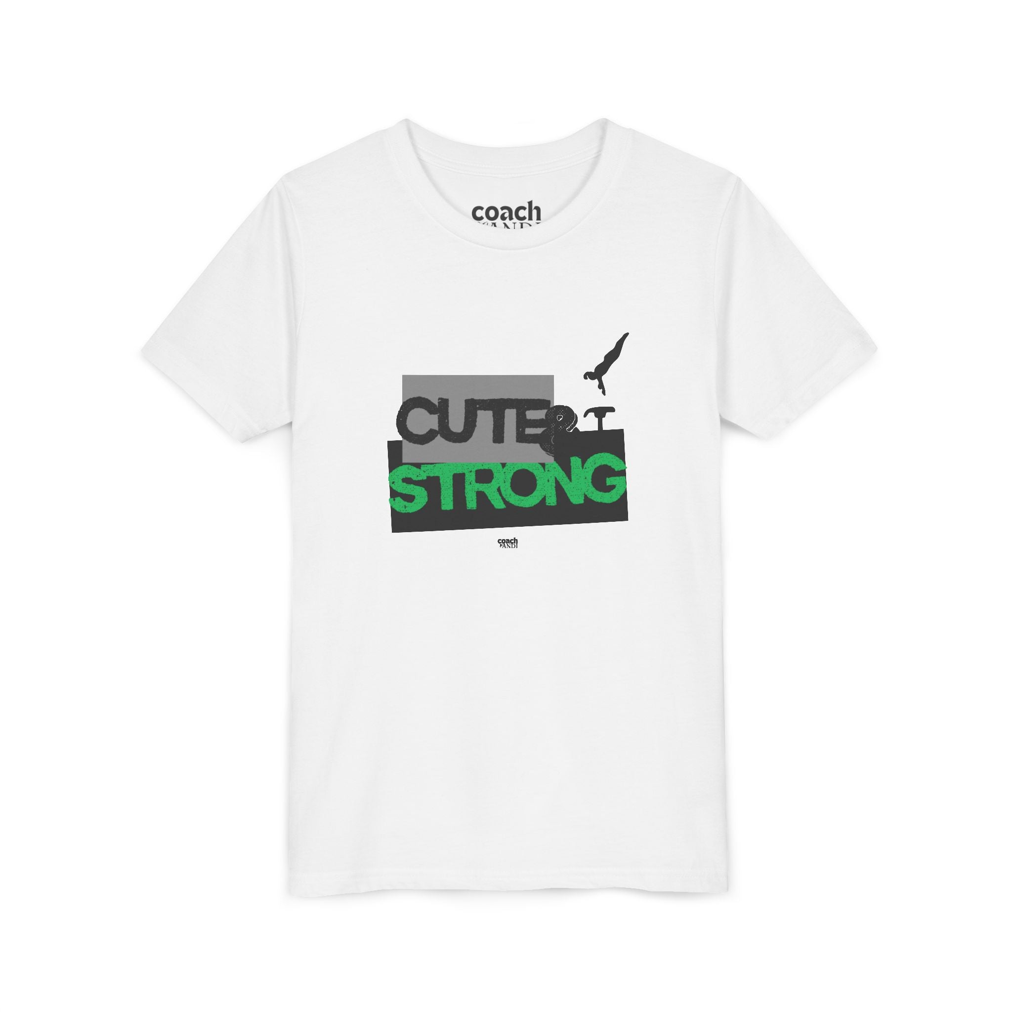 Cute & Strong Youth Short Sleeve Tee - Green/Black
