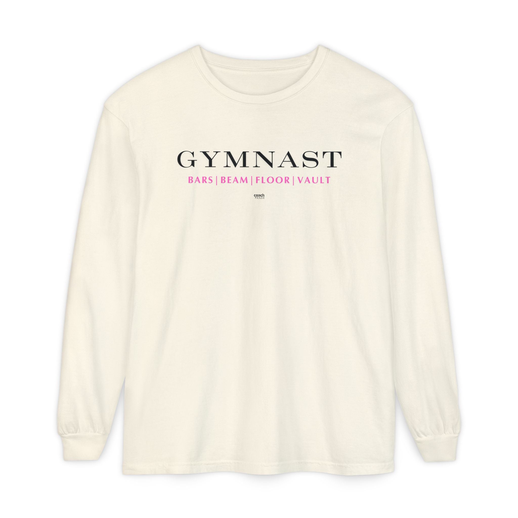 GYMNAST (Bars Beam Floor Vault) Long Sleeve Shirt - Pink (Adult )