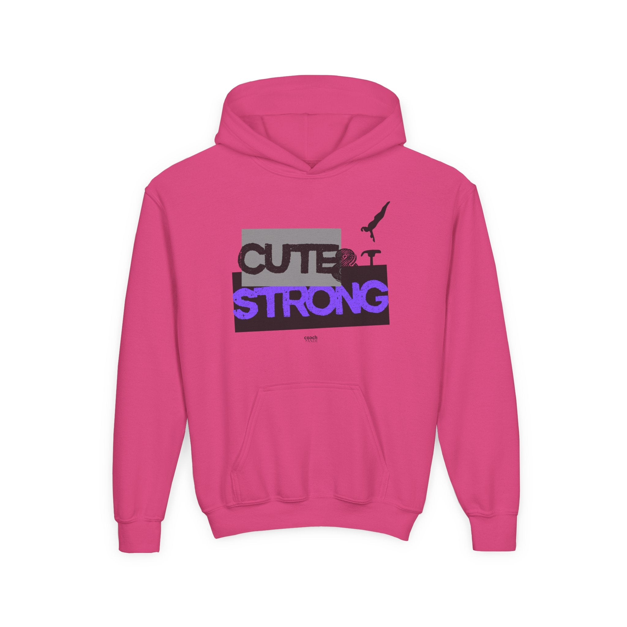 Cute & Strong Hoodie - Purple/Black (Youth)