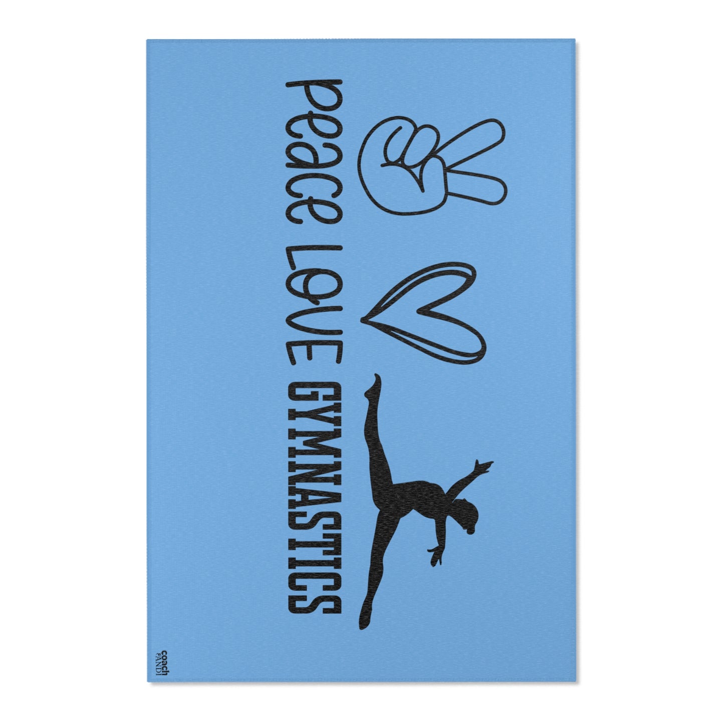 Peace, Love, Gymnastics-Lt Blue (Area Rugs)