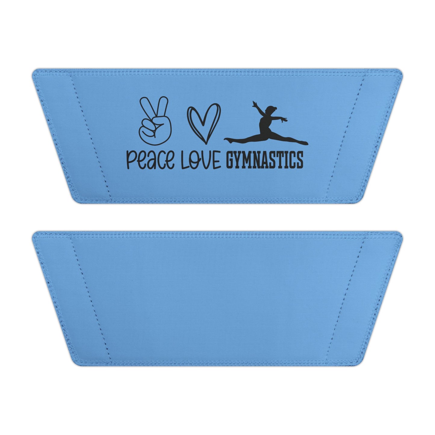 Peace, Love, Gymnastics- Lt Blue (Youth Removable-Strap Sandals)