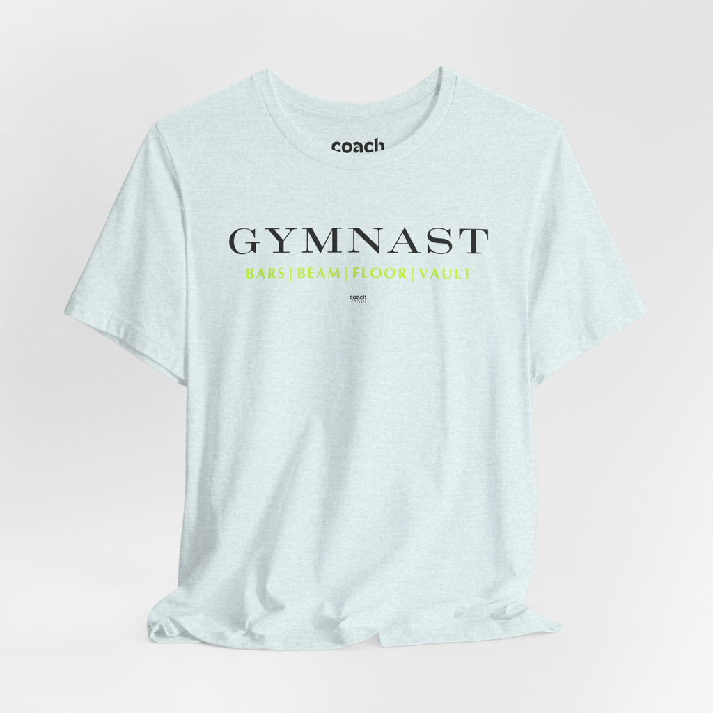 GYMNAST (Bars Beam Floor Vault) Tshirt - Lime (Adult)