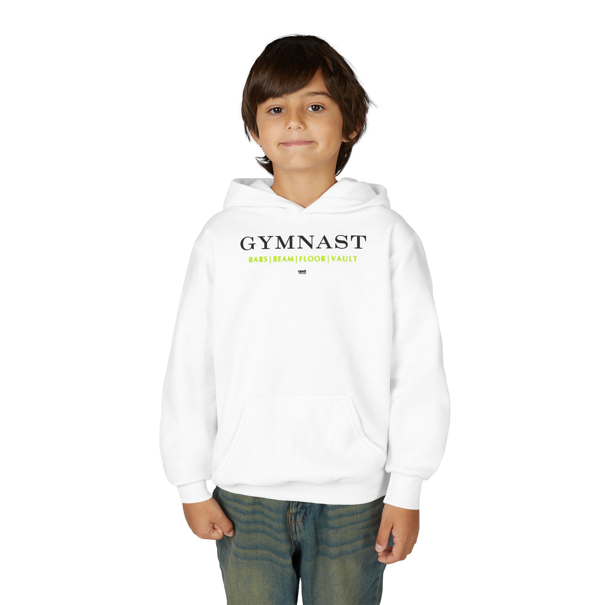 GYMNAST (Bars Beam Floor Vault) Hoodie - Lime (Youth)