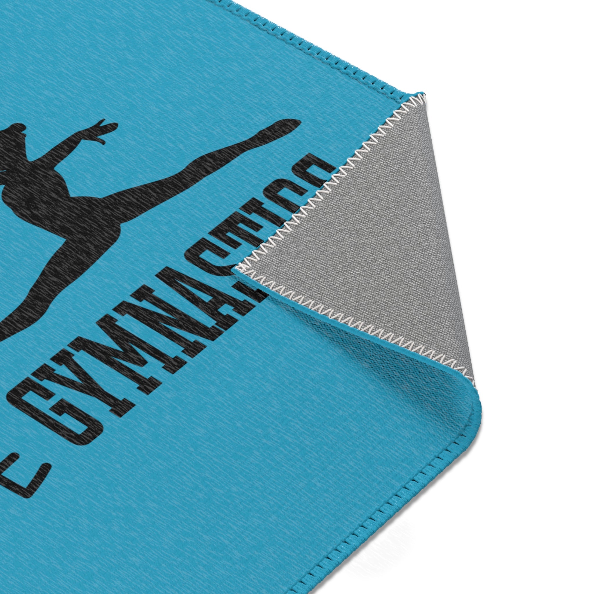 Peace, Love, Gymnastics-Turquoise (Area Rugs)