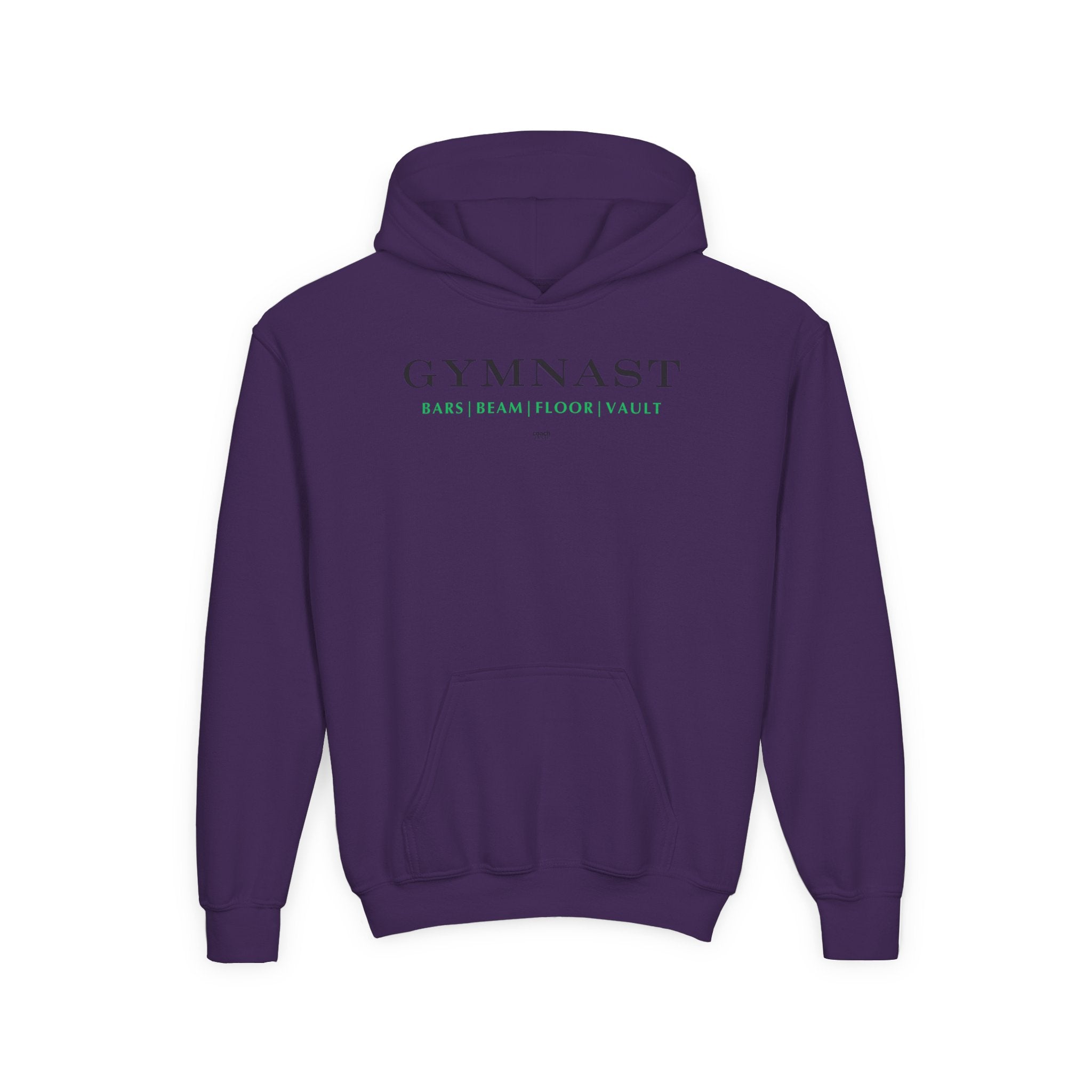 GYMNAST (Bars Beam Floor Vault) Hoodie - Green (Youth)