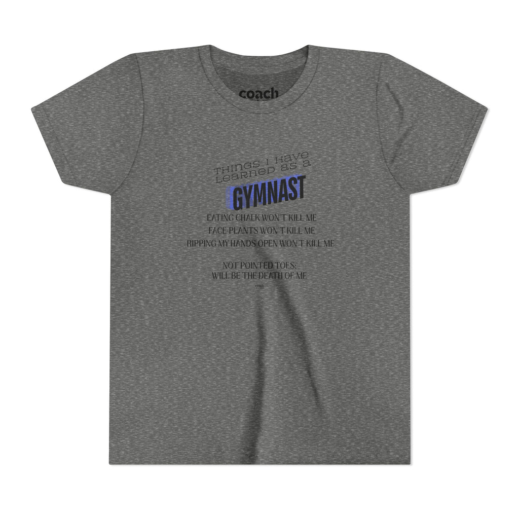 Things I Learned as a Gymnast Short Sleeve Tee - Blue (Youth)