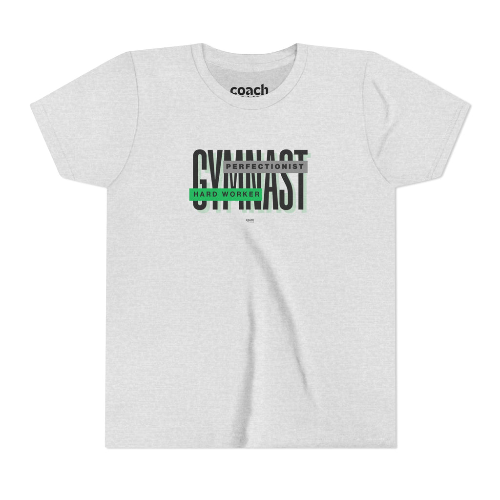 Gymnast Hard Worker Tshirt - Green/Black (Youth)