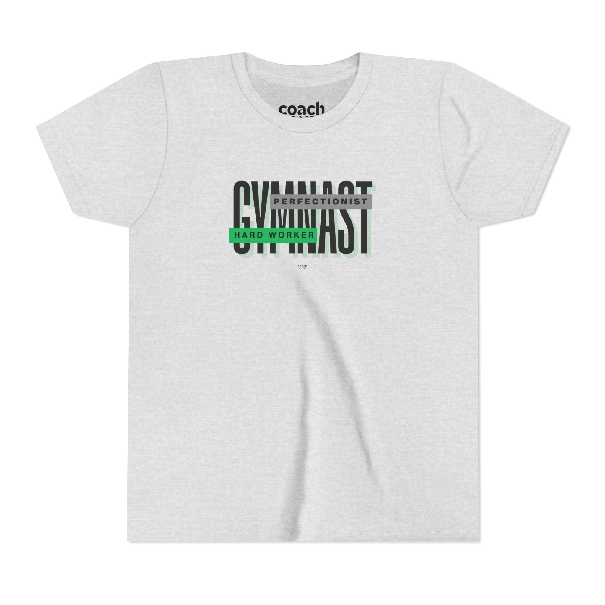 Gymnast Hard Worker Tshirt - Green/Black (Youth)