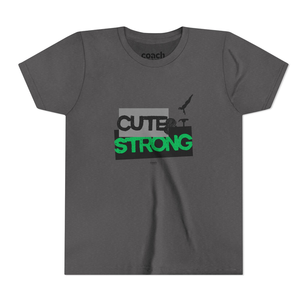 Cute & Strong Youth Short Sleeve Tee - Green/Black