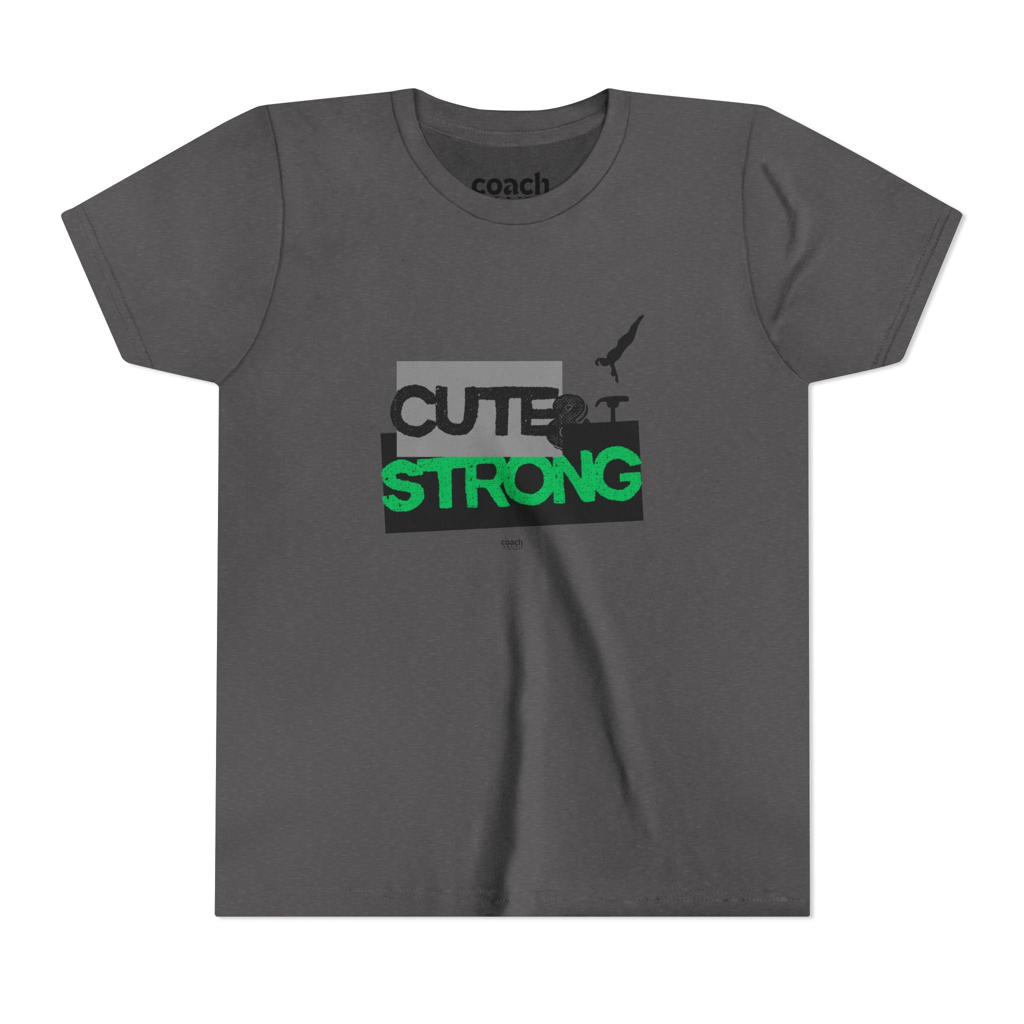 Cute & Strong Youth Short Sleeve Tee - Green/Black
