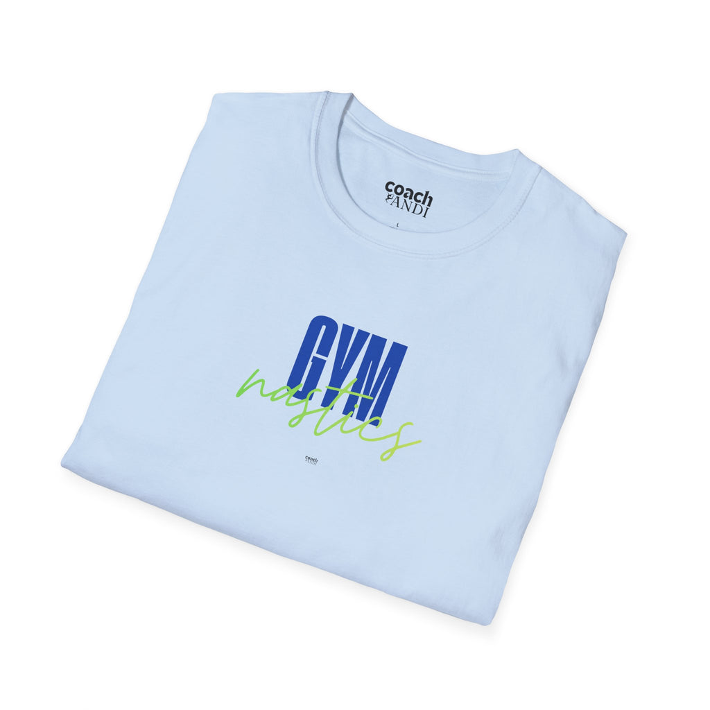 GYMnastics Tshirt - Blue/Lime (Adult)