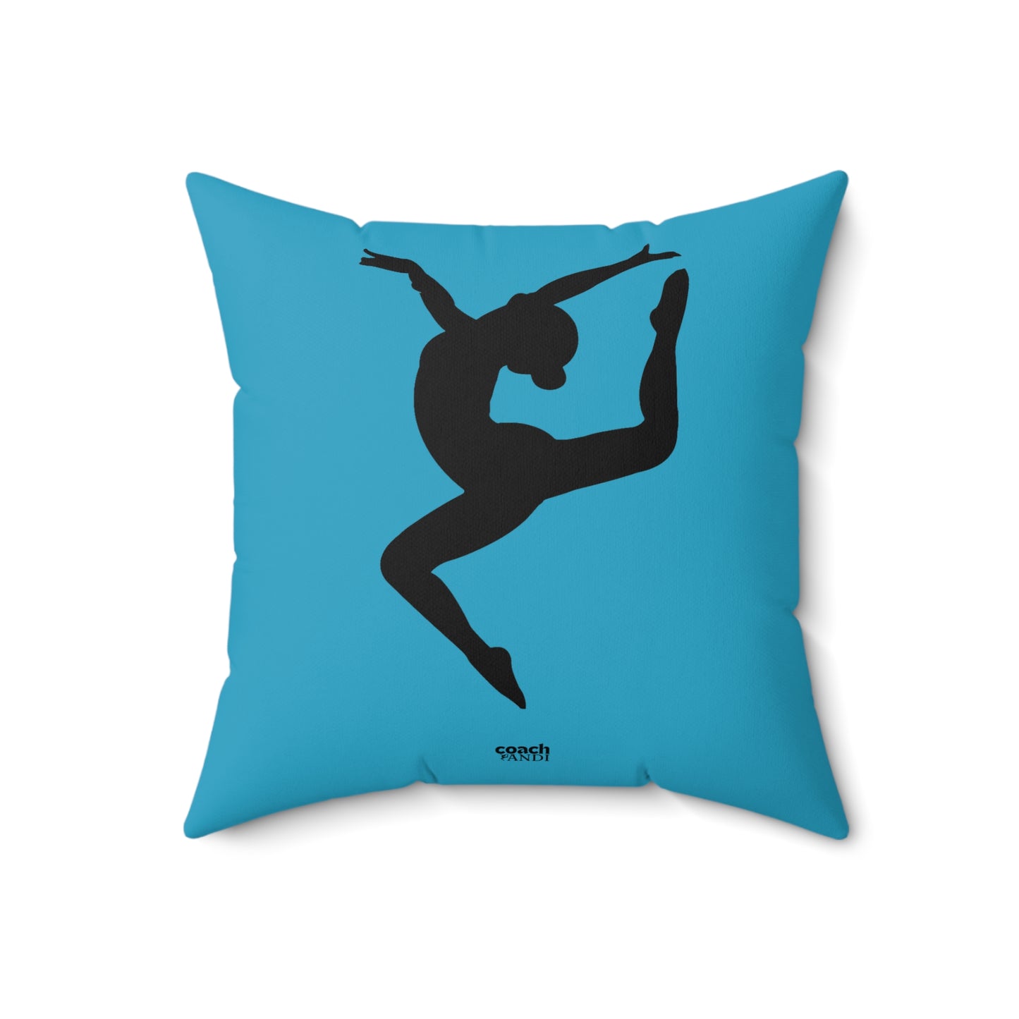 Always Be A Gymnast-Turquoise (Spun Polyester Square Pillow)