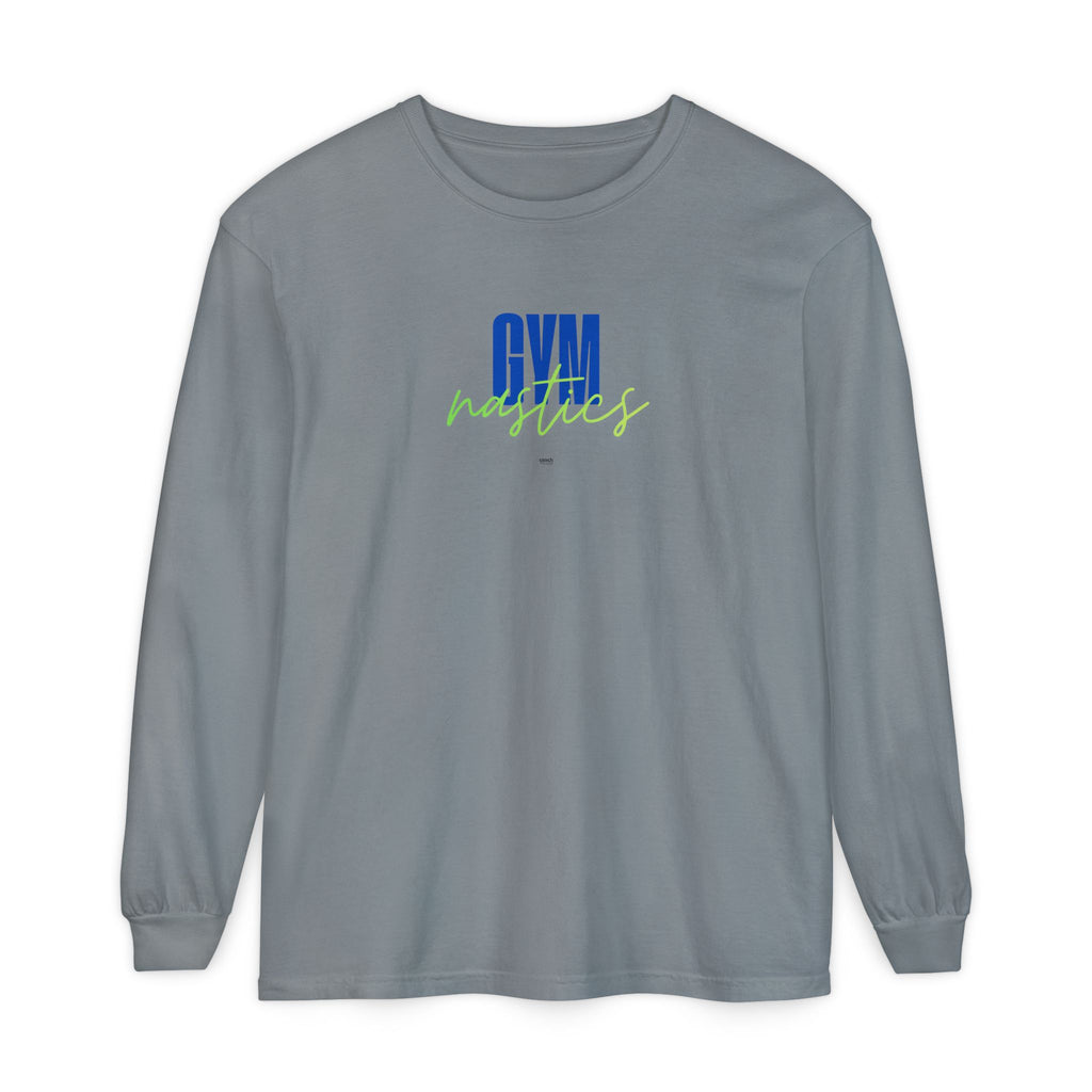 GYMnastics Long Sleeve Shirt - Blue/Lime (Adult)