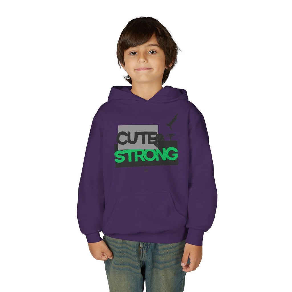 Cute & Strong Hoodie - Green/Black (Youth)