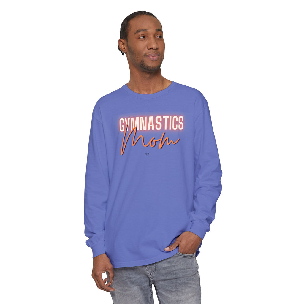 Glow Gym Mom Long Sleeve Shirt - Orange/Blue (Adult)